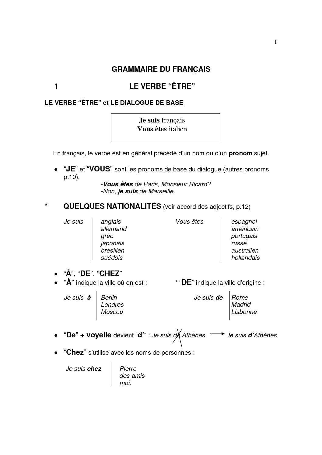 Grammaire Française Avec Exercices Corrigés Pdf 3ème Cours Grammaire du Français - Cours et Exercices Corrigés