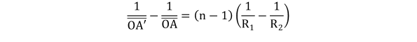 KutoolsEquPic:
1
OA′
−
1
OA
=
n−1
1
R
1
−
1
R
2
